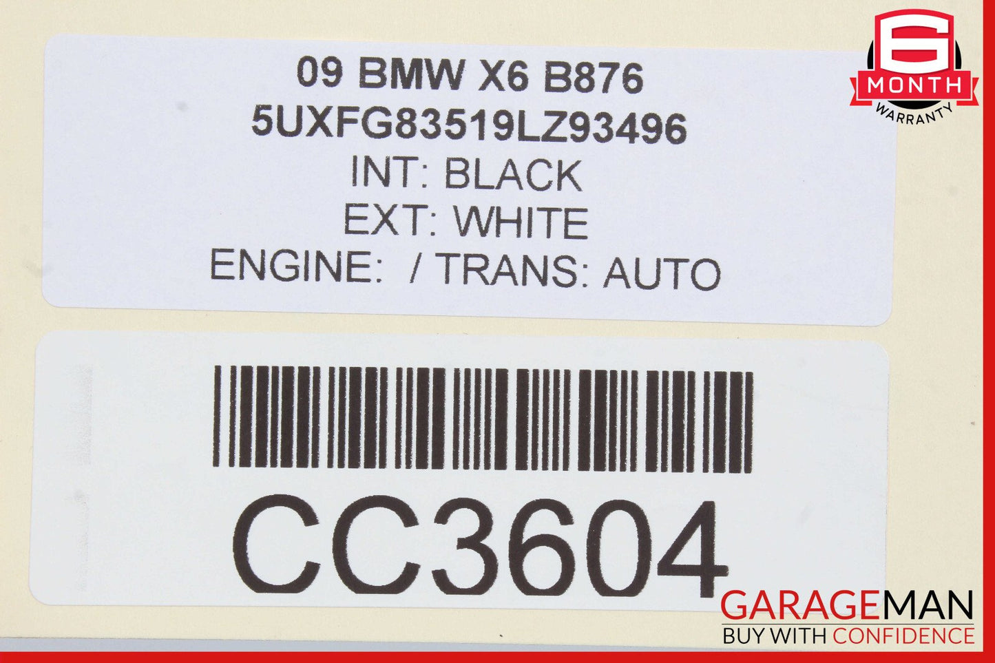 08-14 BMW X6 Front Right Exterior Door Shell OEM