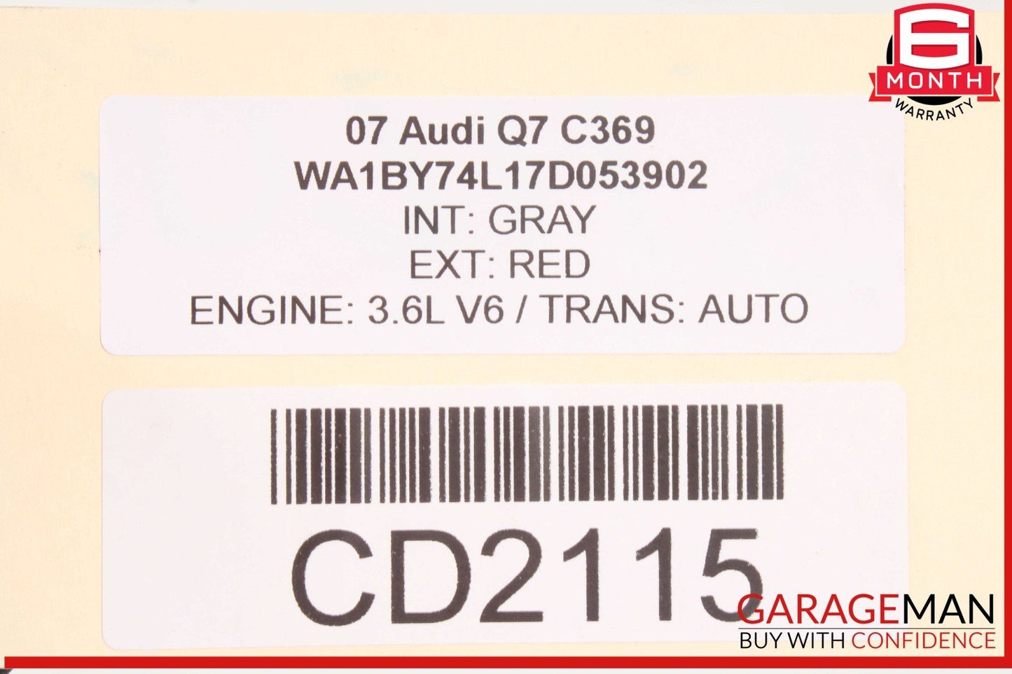 07-10 Audi Q7 Rear Axle Differential Carrier 4460310019 OEM