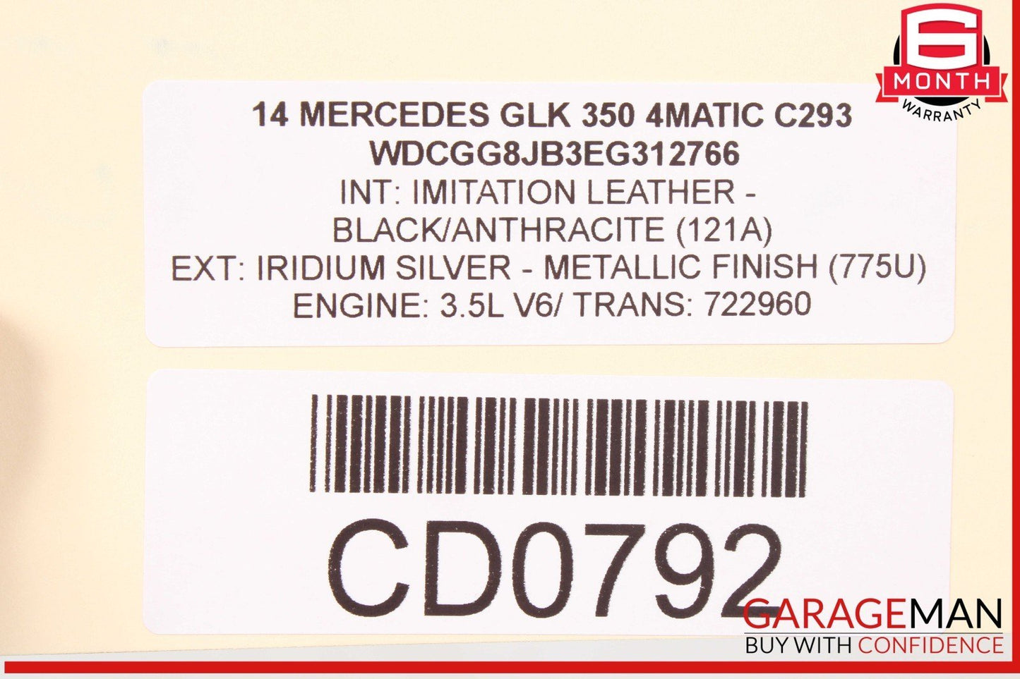 10-15 Mercedes X204 GLK350 GLK250 Front Left Side Exterior Door Shell OEM