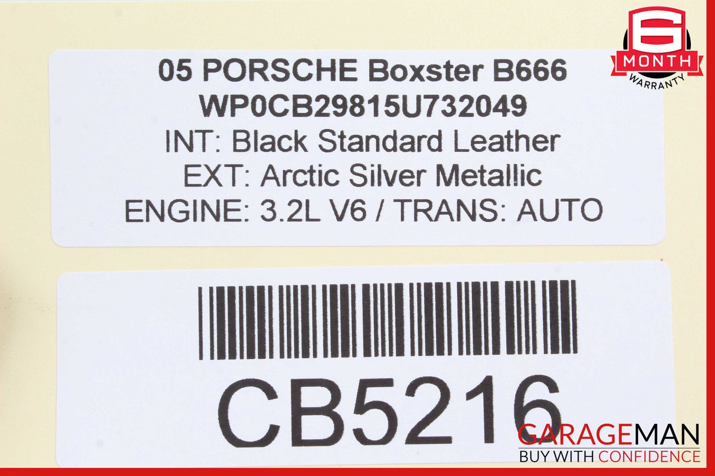 05-06 Porsche Boxster 987 3.2L Left Side Exhaust Manifold Header Pipe OEM