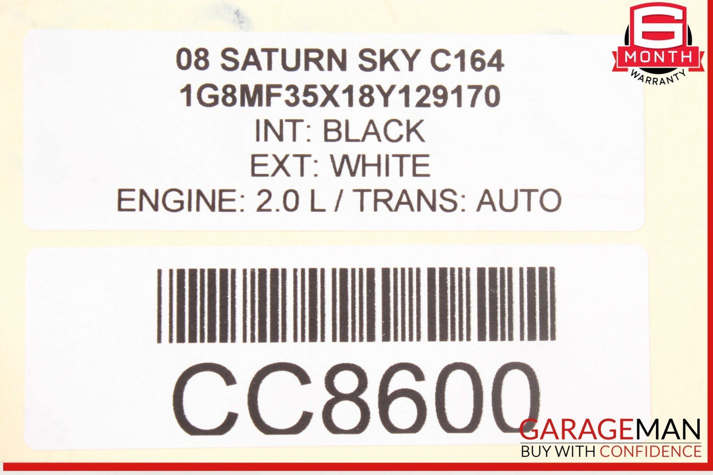 07-10 Saturn Sky Soft Top Roof Folding Black OEM