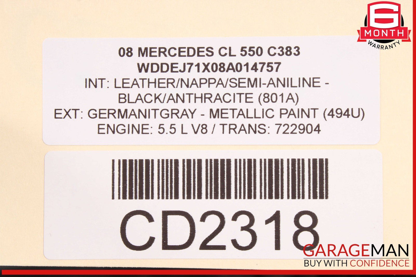 07-10 Mercedes W216 CL550 CL600 CL65 Hood Bonnet Cover Panel Assembly OEM