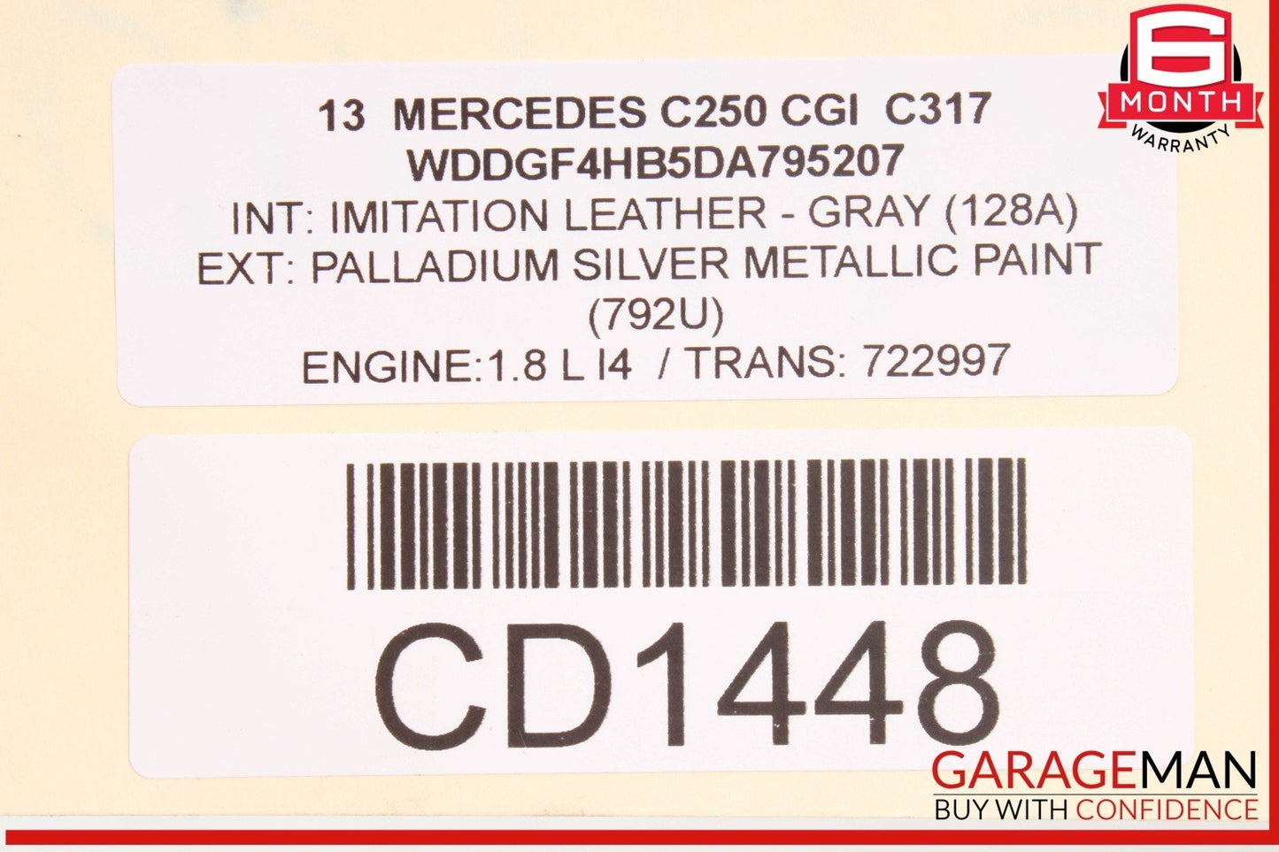 08-14 Mercedes W204 C250 C300 RWD Rear Sub Frame Subframe Engine Crossmember OEM