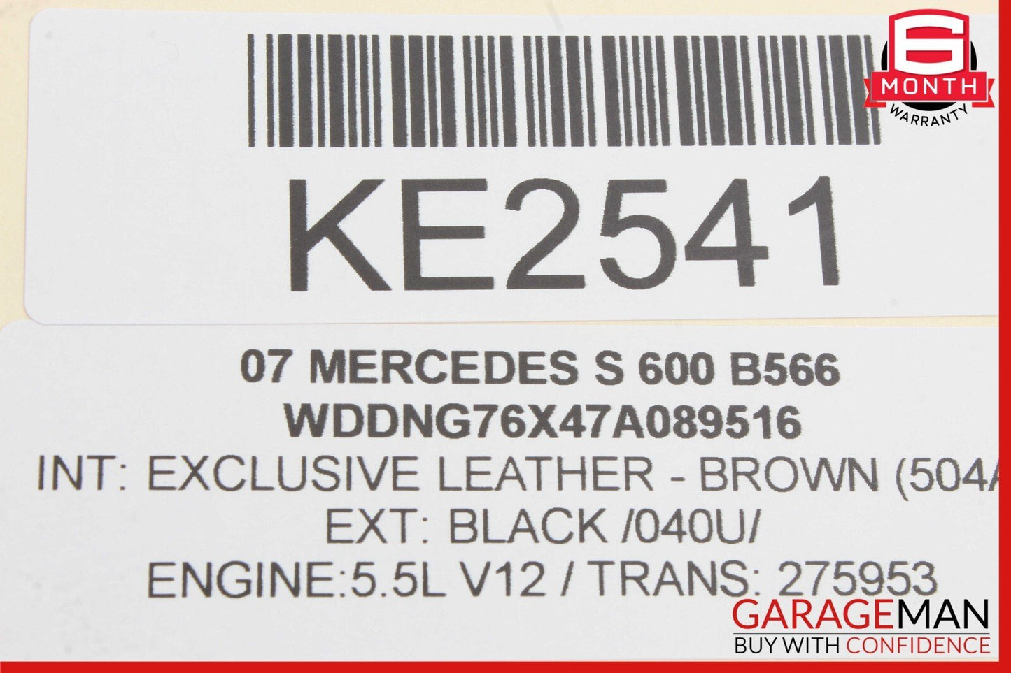 07-14 Mercedes CL600 S600 5.5L V12 Left Side Turbocharger Turbo Manifold Assy