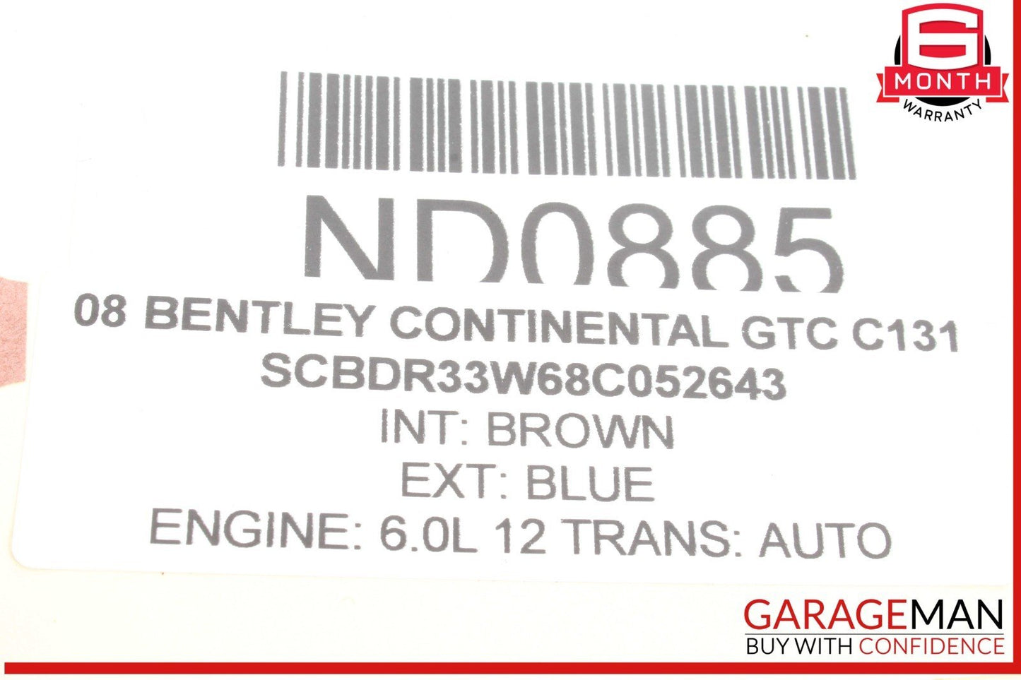 03-09 Bentley Continental GTC Automatic Transmission Mount Bracket OEM