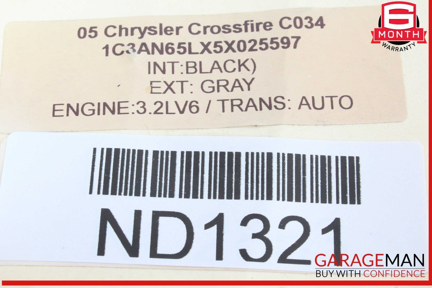 04-08 Chrysler Crossfire Convertible Rear Tailgate Spoiler Wing Assembly OEM