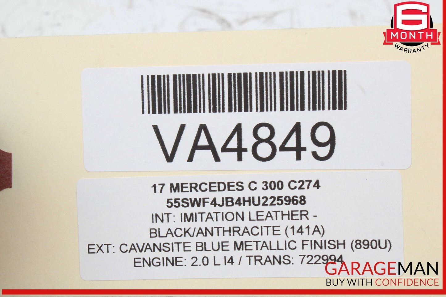 15-20 Mercedes W205 C300 Rear Left Driver Side Axle CV Half Shaft OEM