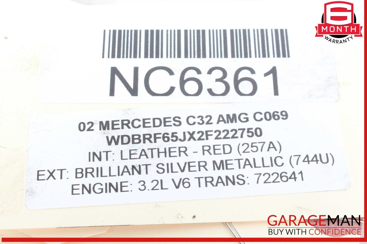 98-05 Mercedes W203 C32 AMG C320 Right Side Engine Motor Rocker Arm 1120510108