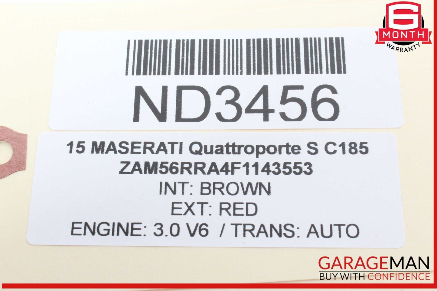 14-22 Maserati Quattroporte S Rear Trunk Lid Moulding Plate w/ Lights OEM