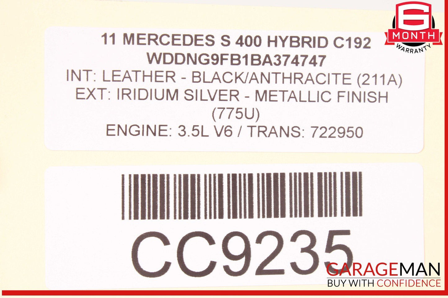 10-13 Mercedes W221 S400 Hybrid Engine Cooling Fan Shroud Motor Assembly OEM
