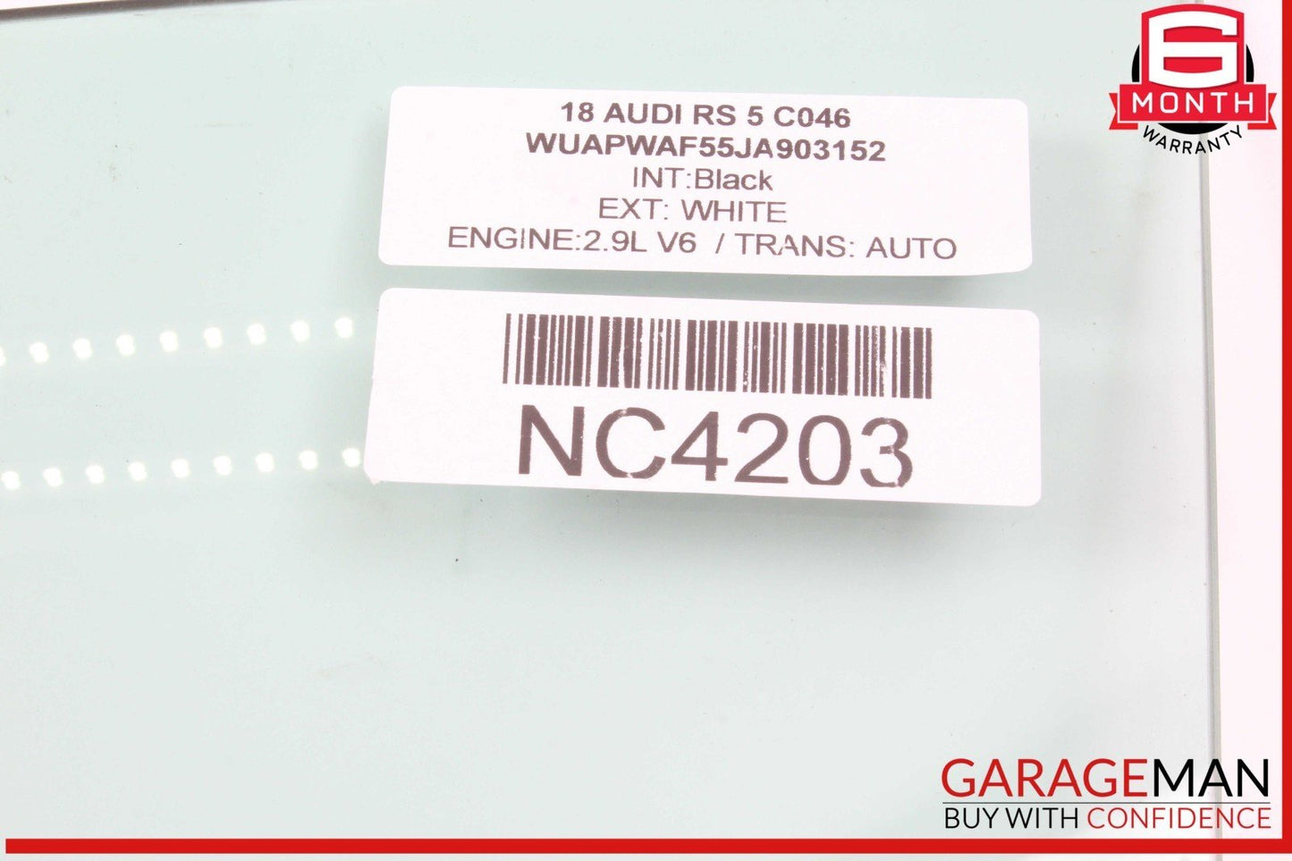 18-23 Audi RS5 S5 Front Left Driver Side Door Window Glass OEM