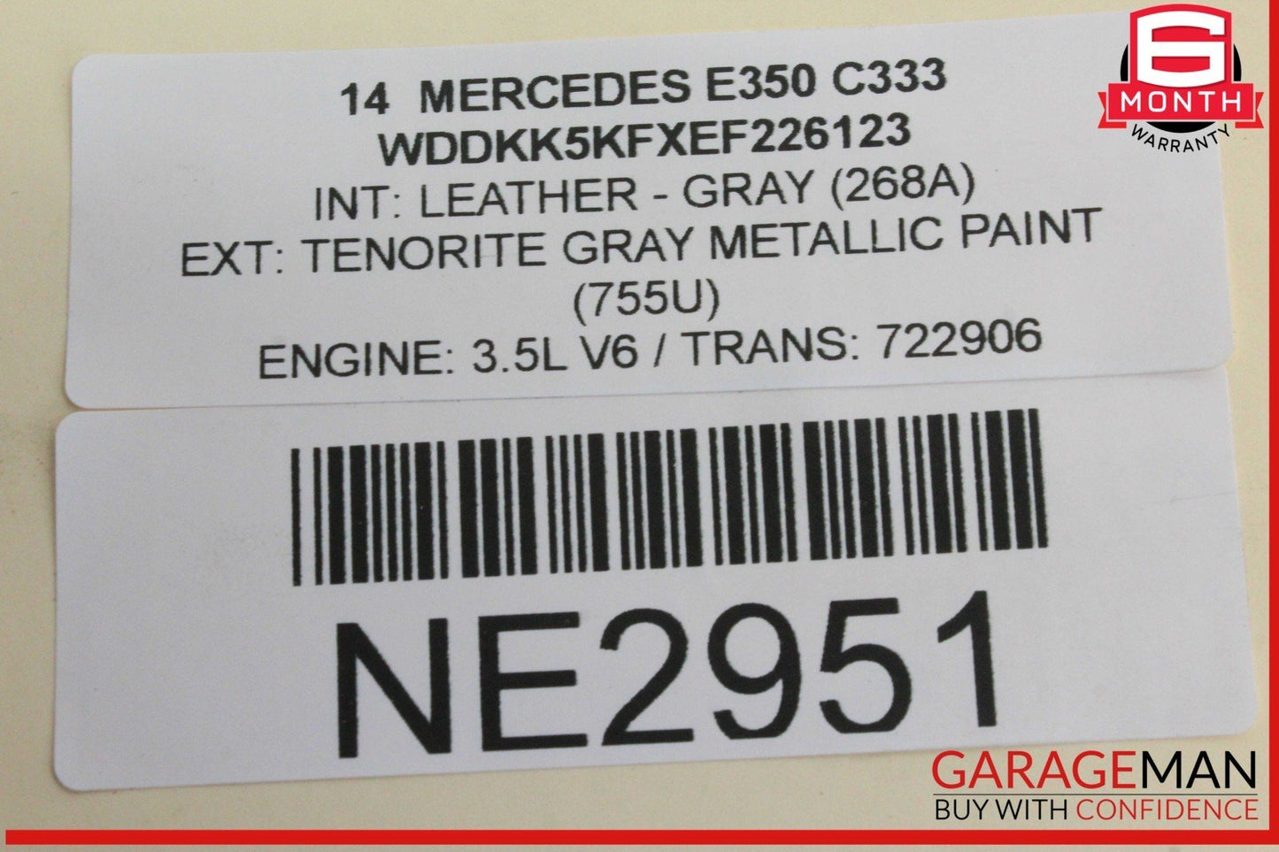 11-17 Mercedes W207 E350 Rear Left Driver Side Window Regulator w/ Motor OEM