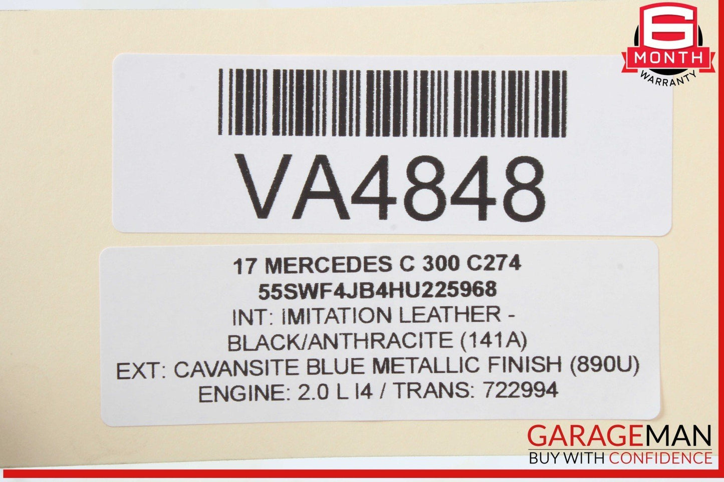 15-20 Mercedes W205 C300 RWD Rear Right Side Axle CV Half Shaft OEM