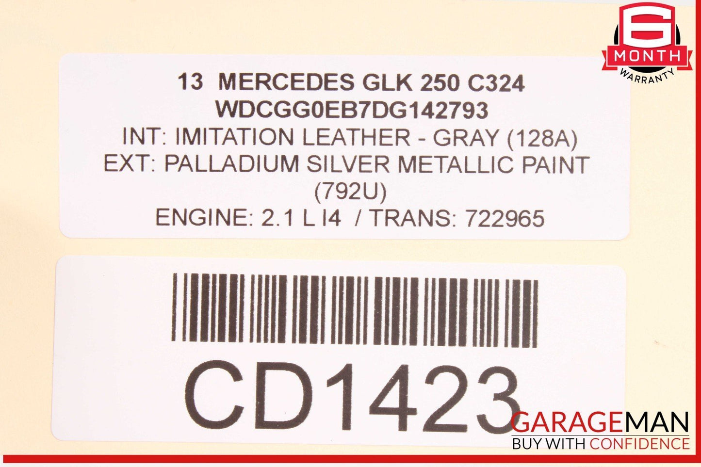13-15 Mercedes X204 GLK250 GLK350 Rear Bumper Cover Assembly OEM