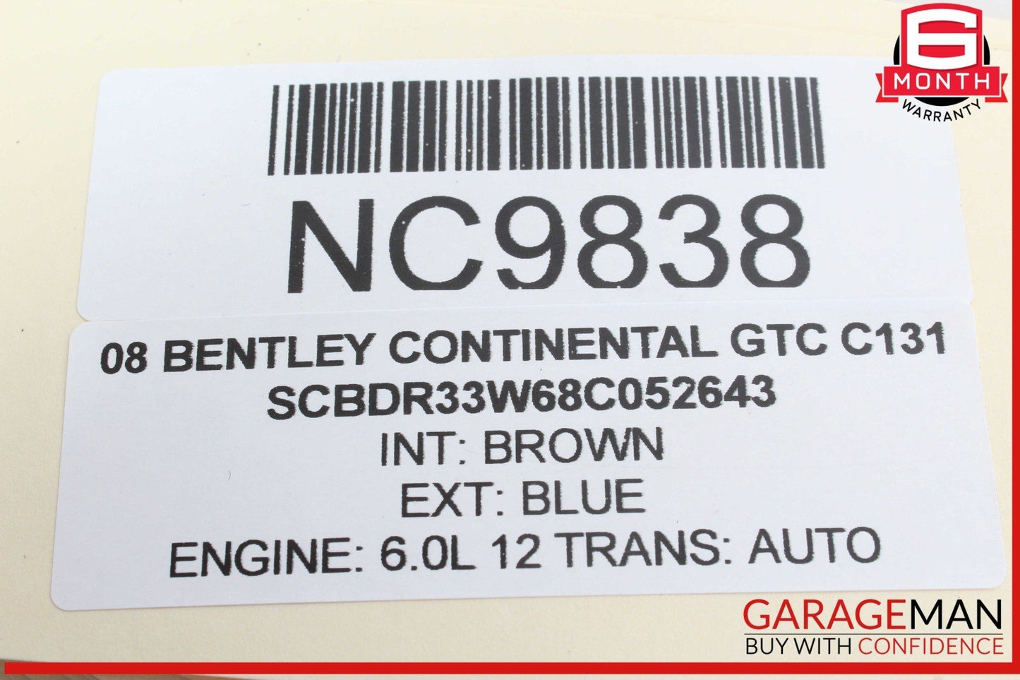 07-11 Bentley Continental GTC Rear Left Side Interior Quarter Trim Hinge OEM
