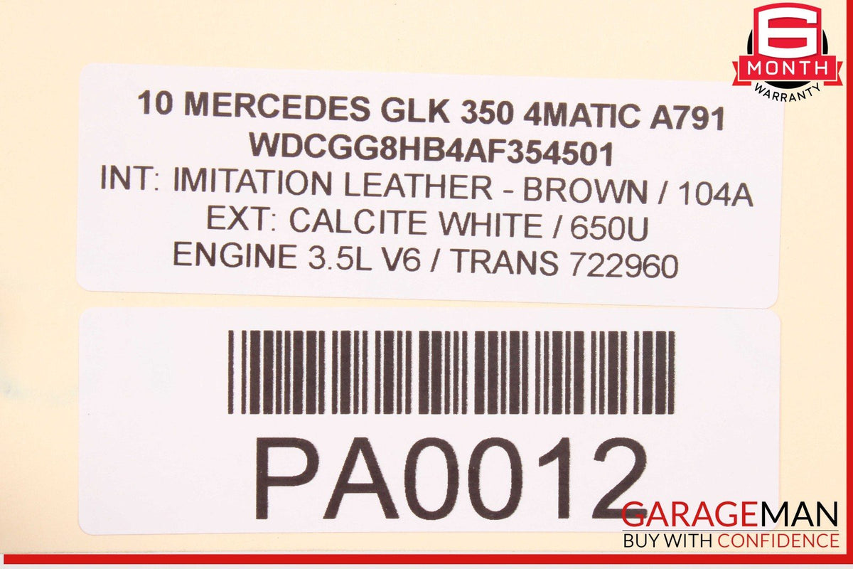 10-12 Mercedes X204 GLK350 3.5L M272 Engine Motor Block Assembly 272.971 OEM
