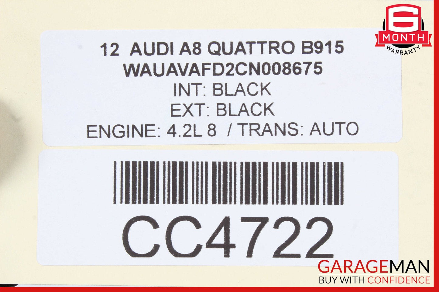 11-12 Audi A8 4.2L Automatic Transmission OEM 112k