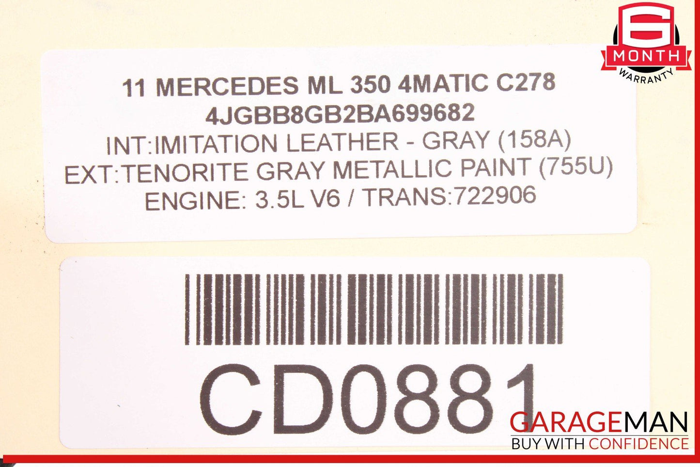 08-11 Mercedes W164 ML350 722.9 RWD 7G Automatic Transmission 722.906 OEM 209k