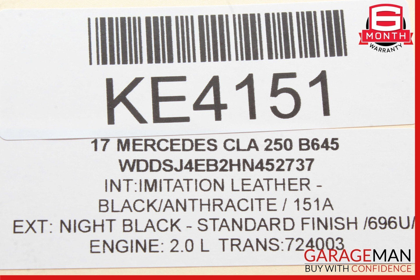 14-18 Mercedes W117 CLA250 Rear Left Driver Side Lower Control Arm OEM