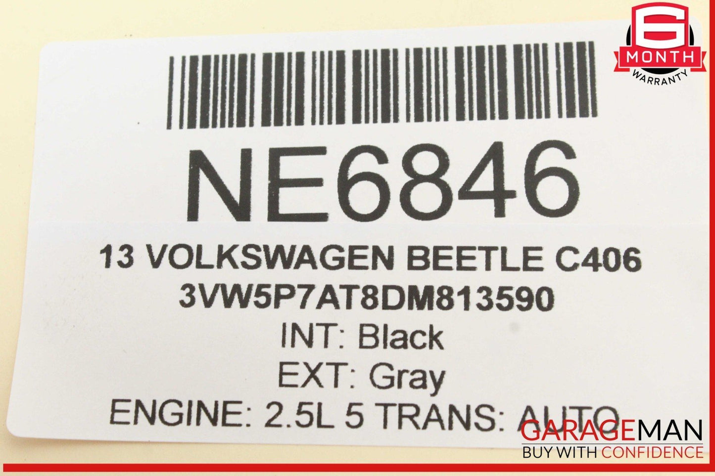 13-16 Volkswagen Beetle Rear Left Driver Side LED Tail Light Lamp OEM