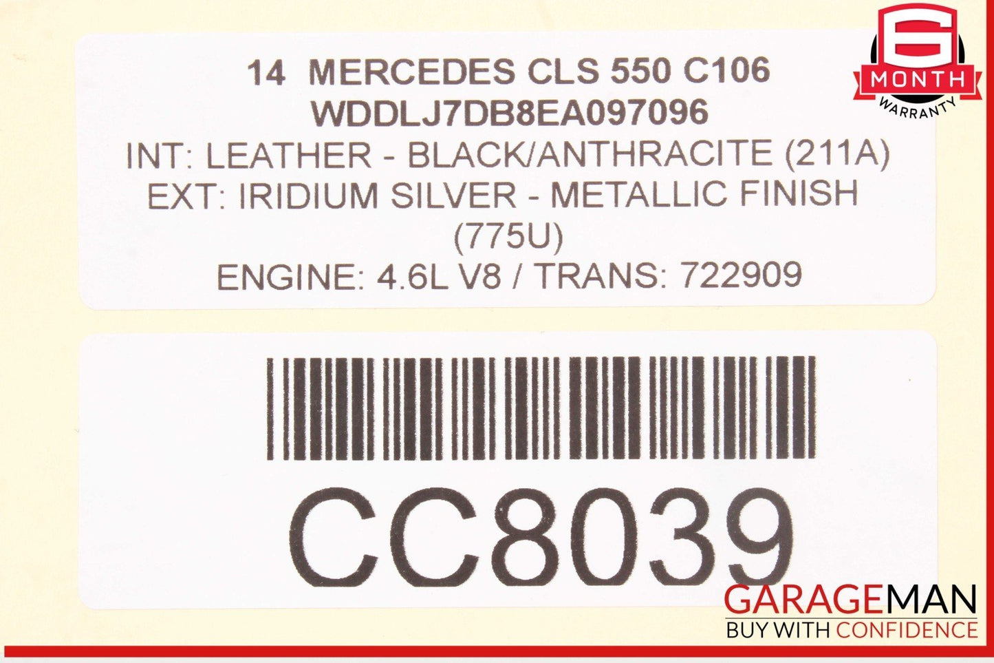 12-14 Mercedes W218 CLS550 Lower Seat Cushion Front Left Driver Side Assy OEM