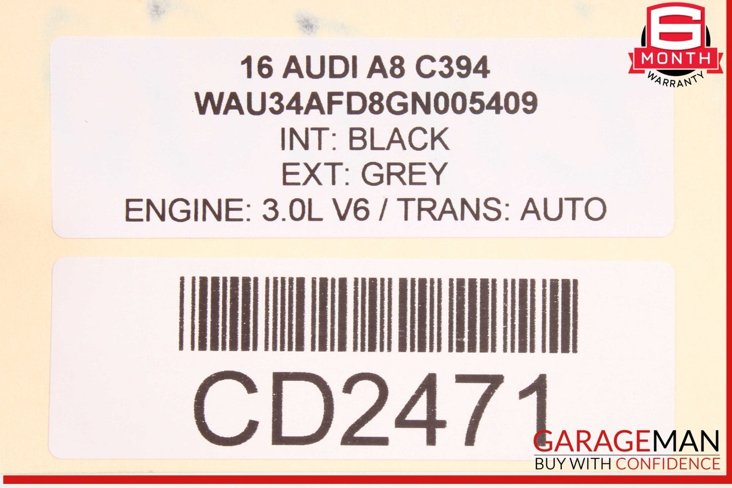 11-17 Audi A8 S8 Rear Left Driver Side Door Cover Panel Trim Assembly OEM