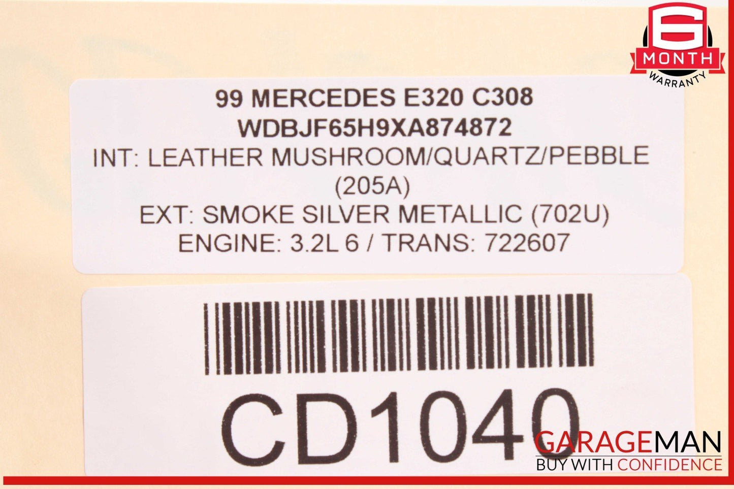 98-02 Mercedes W210 E320 ML320 CLK320 3.2L V6 Engine Motor Block Assembly 142k