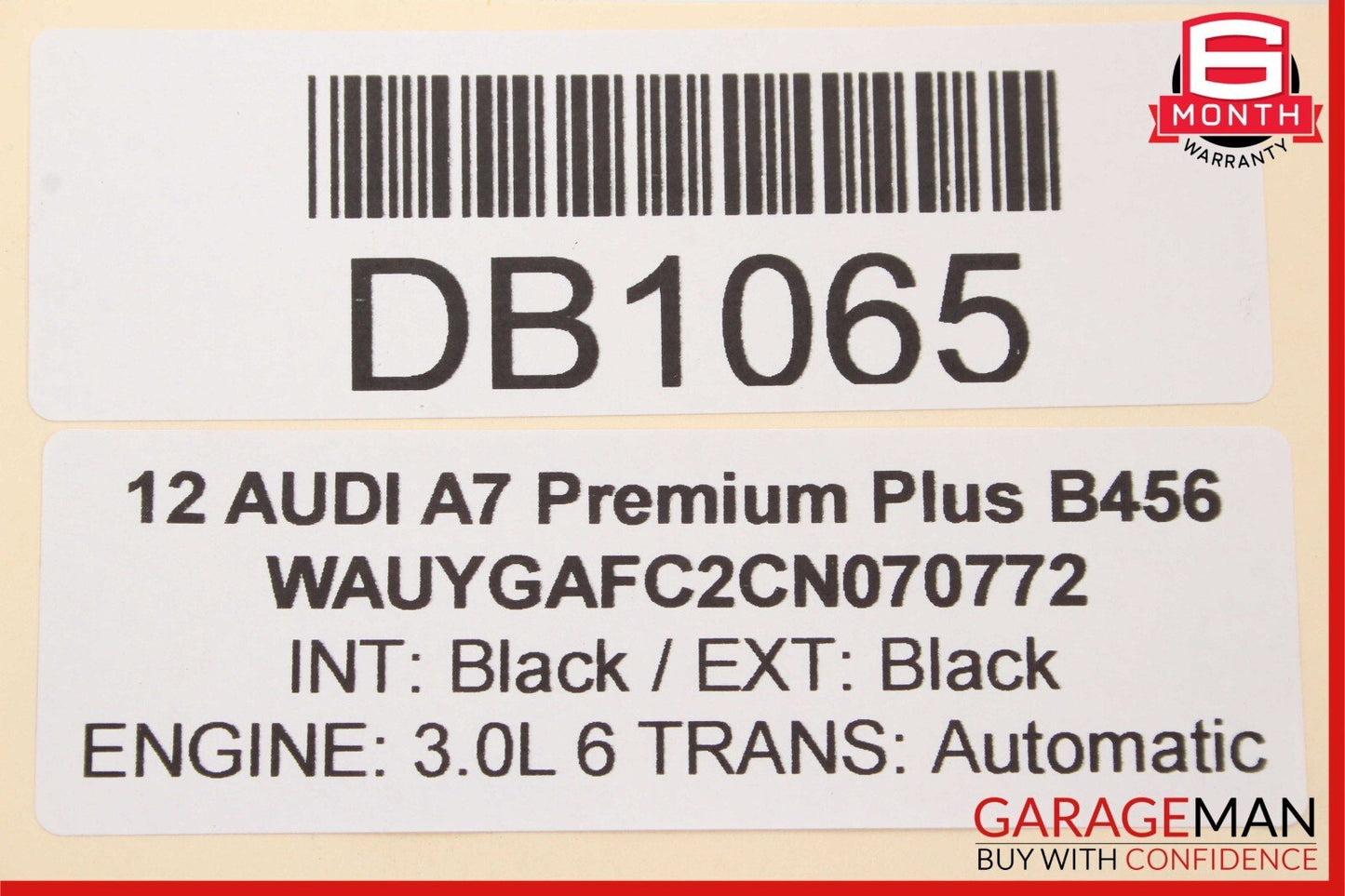 12-18 Audi A7 Rear Bottom Lower Seat Bench Cushion Cover Black OEM