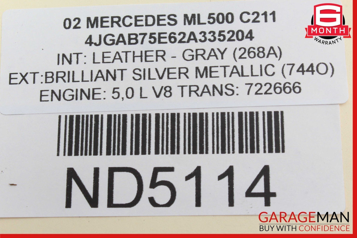02-05 Mercedes W163 ML500 ML350 Rear Right Passenger Side Tail Light Lamp OEM