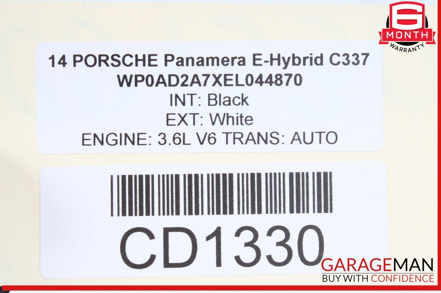 10-16 Porsche Panamera 970 Front Right Exterior Door Shell Frame White OEM
