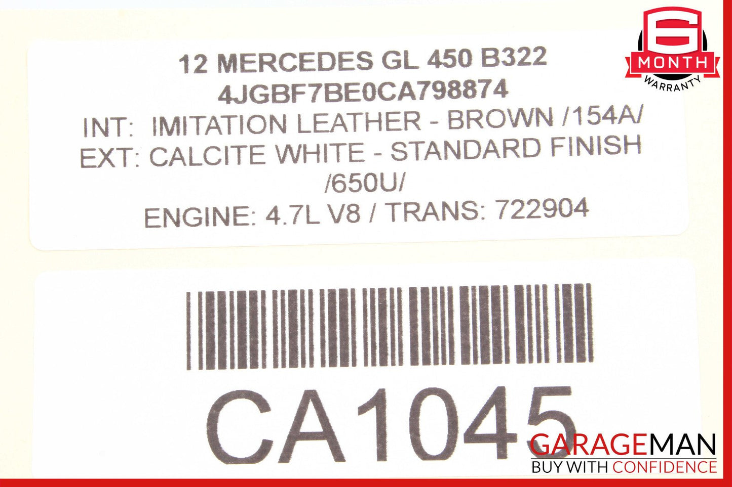 09-12 Mercedes X164 GL450 ML550 Trunk Lid Tailgate Hydraulic Pump Motor Cylinder