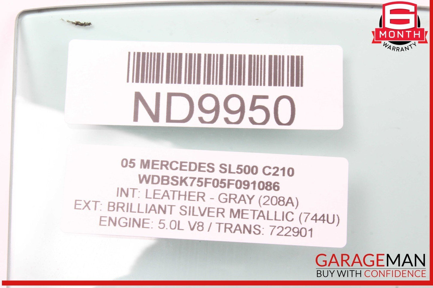 03-12 Mercedes R230 SL500 SL550 Front Right Passenger Side Door Window Glass OEM