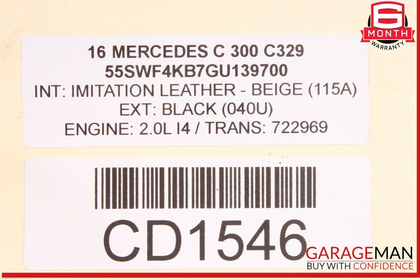 15-17 Mercedes W205 C300 4Matic Automatic Transmission Assembly OEM 67k