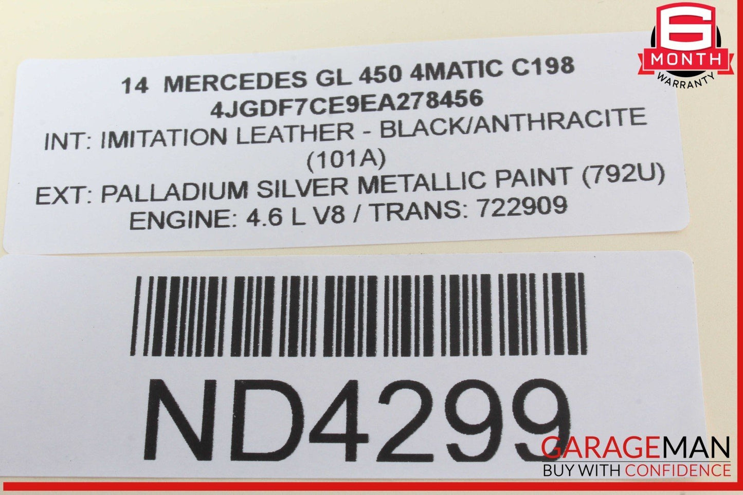 12-19 Mercedes X166 GL450 4MATIC Interior Roof Compartment Reading Light Lamp