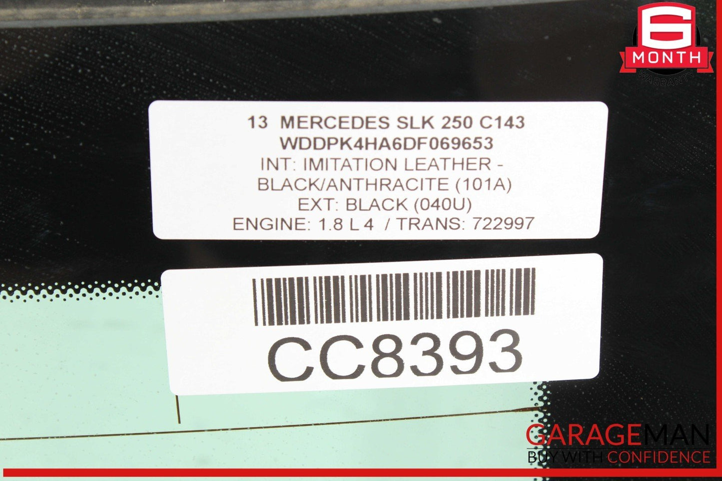 12-20 Mercedes R172 SLK250 SLC43 AMG SLC300 Rear Back Windshield Glass OEM