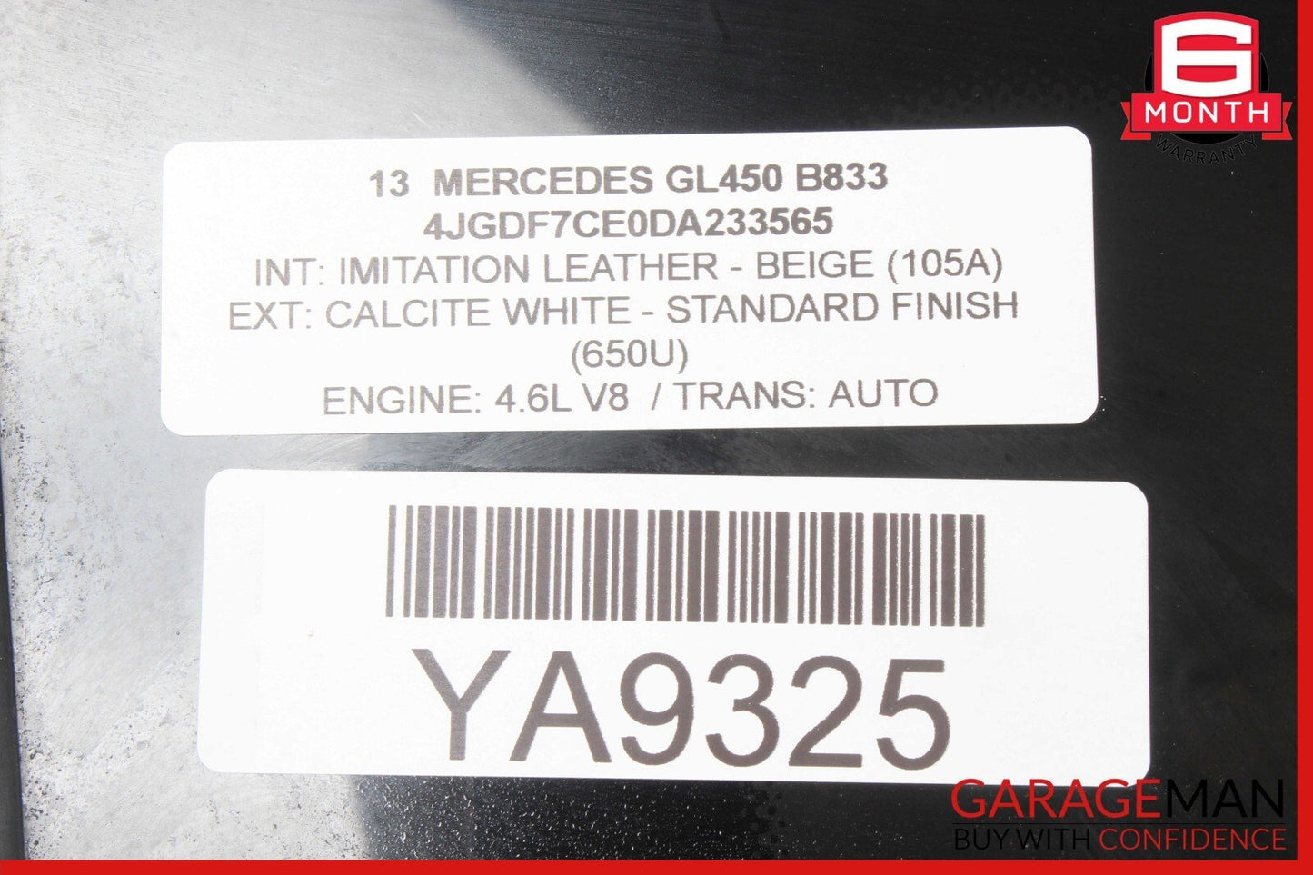 13-19 Mercedes X166 GL450 GLS550 Rear Left Side Quarter Window Glass Trim Assy