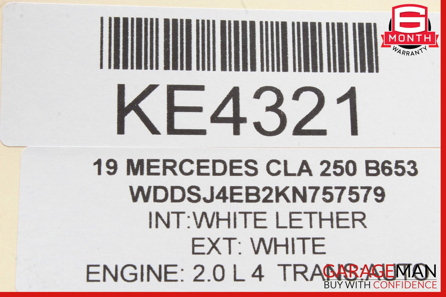 12-20 Mercedes W117 CLA250 Rear Right Side Exterior Door Handle White OEM