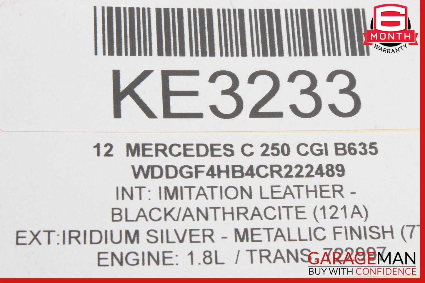 08-14 Mercedes W204 C250 C300 Rear Left Side Exterior Door Handle Iridium Silver