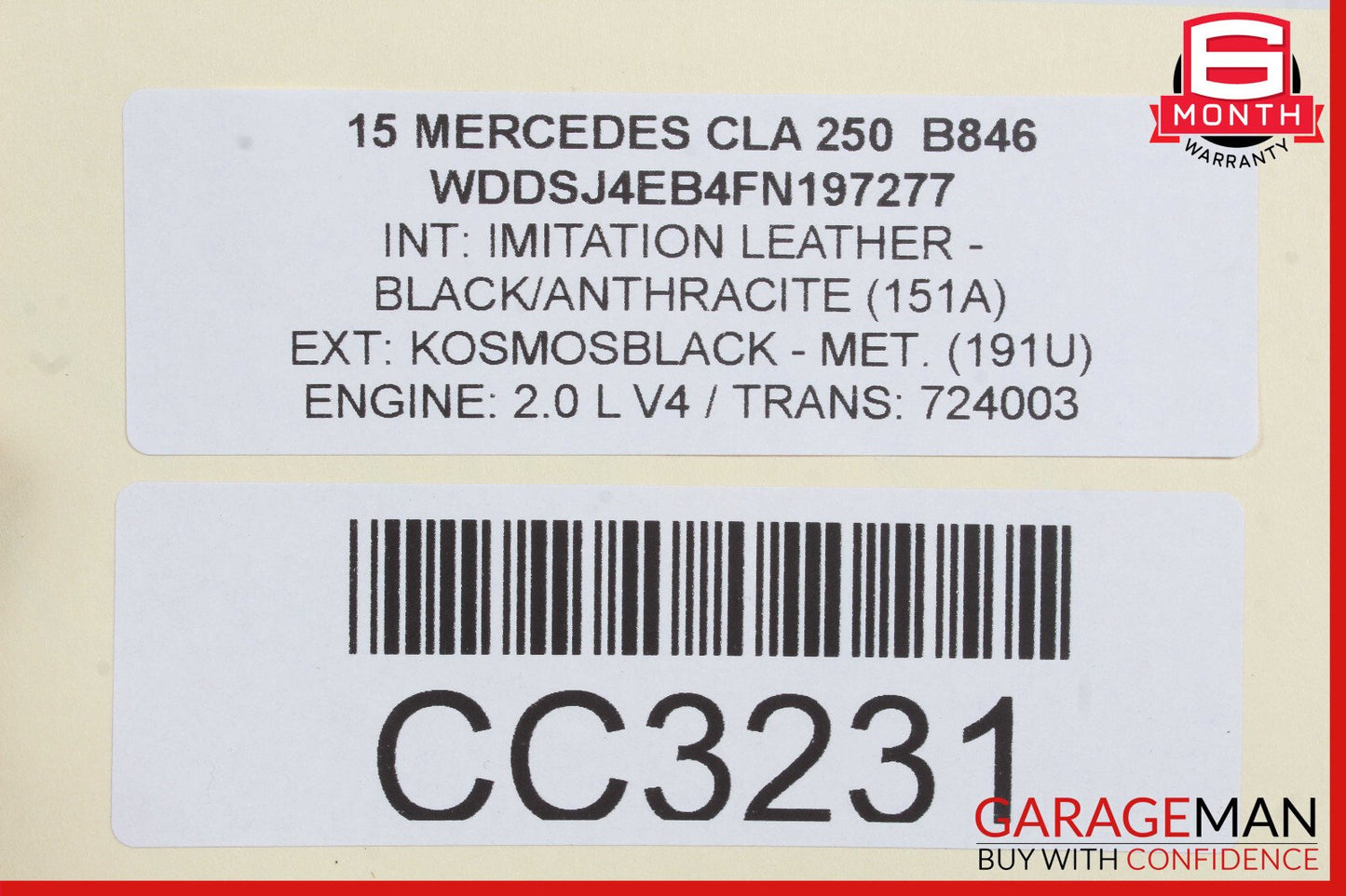 14-18 Mercedes W117 CLA250 2.0L Automatic Tranny Transmission Assembly OEM