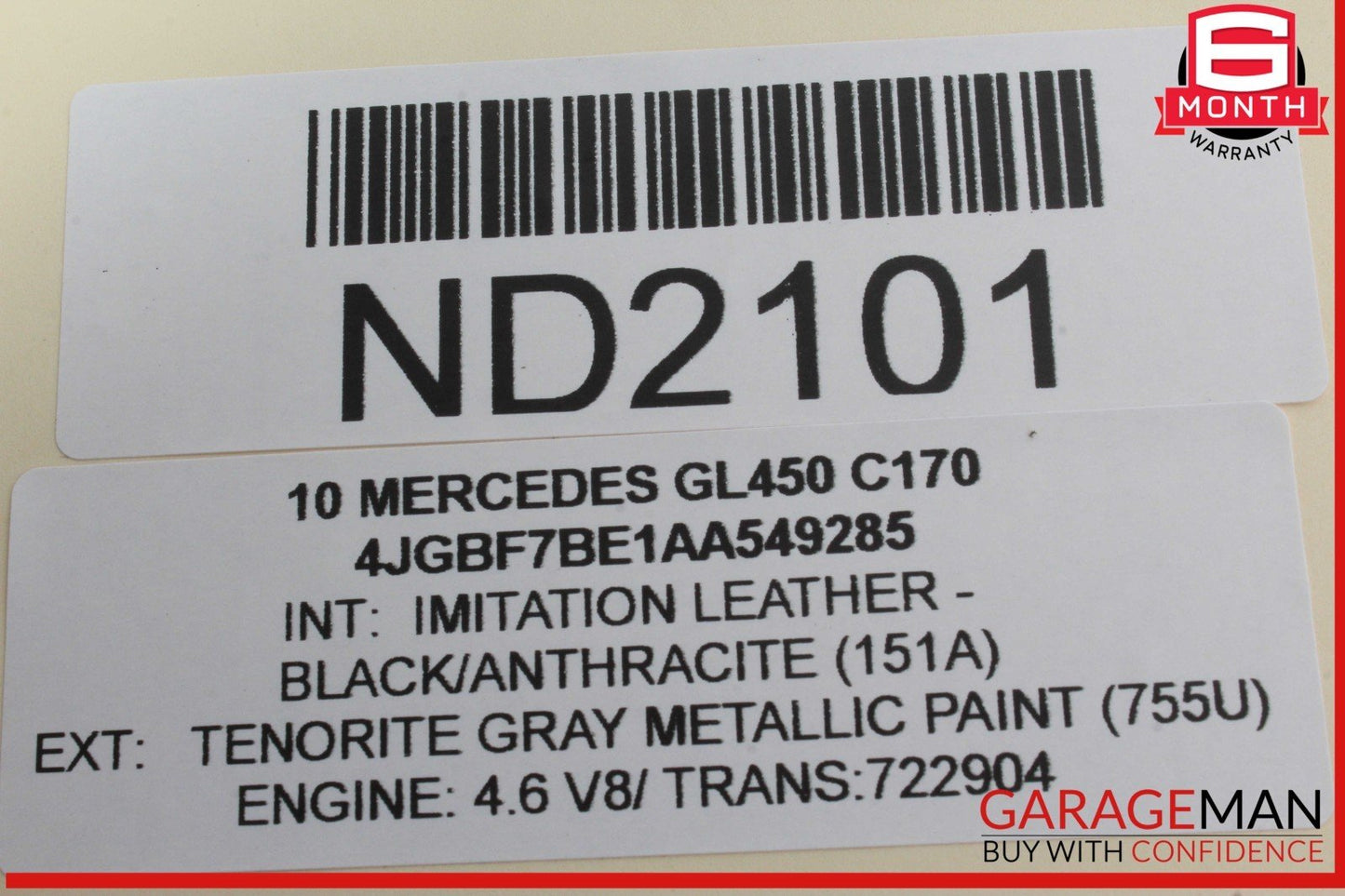 09-13 Mercedes X164 GL450 R350 ML550 Steering Wheel Airbag Air Bag Black OEM