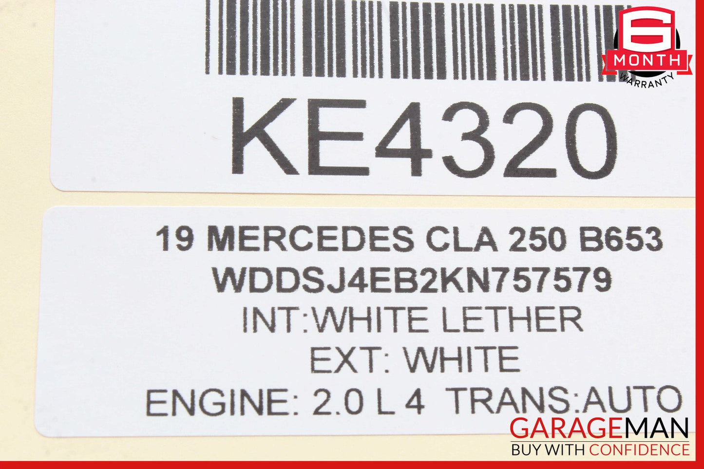 12-20 Mercedes W117 CLA250 Front Right Side Exterior Door Handle White OEM