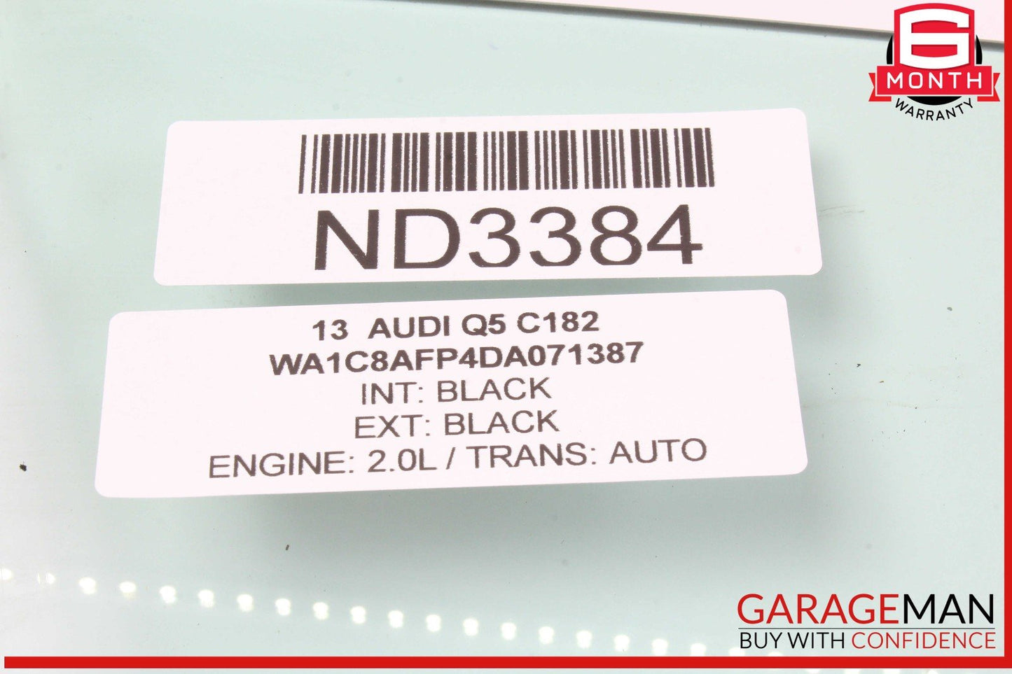 13-17 Audi Q5 Front Right Passenger Side Door Window Glass OEM