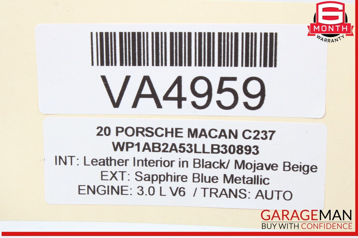 18-23 Porsche Macan 95B Audi S4 S5 SQ5 3.0L Engine Left Side Valve Cover OEM
