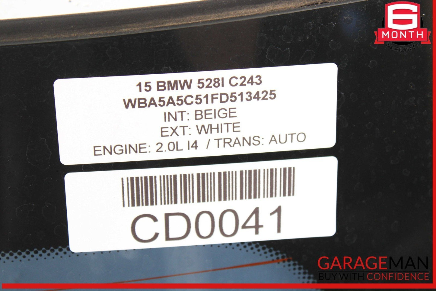 11-16 BMW F10 528i 535i 550i Sedan Rear Windshield Window Glass OEM