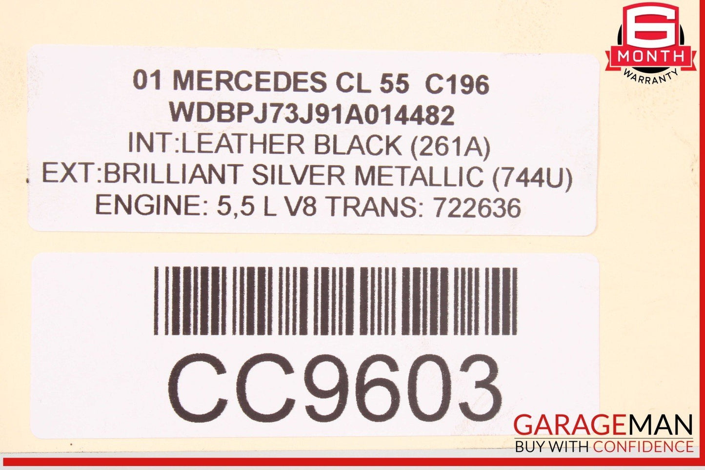 01-02 Mercedes W215 CL55 AMG S600 Automatic Transmission Tranny 722.628 OEM 141k