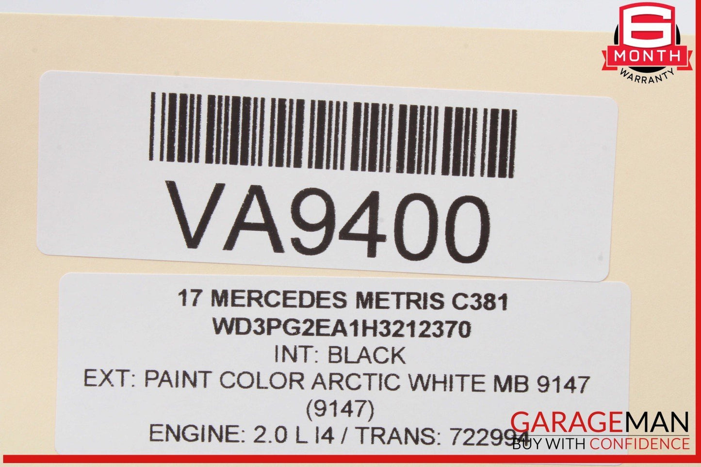 16-23 Mercedes W447 Metris Dash Dashboard Glove Box Storage Comprament OEM