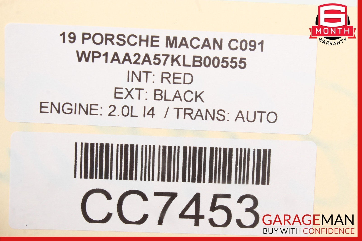 15-24 Porsche Macan 95B Panoramic Roof Glass Frame Black OEM