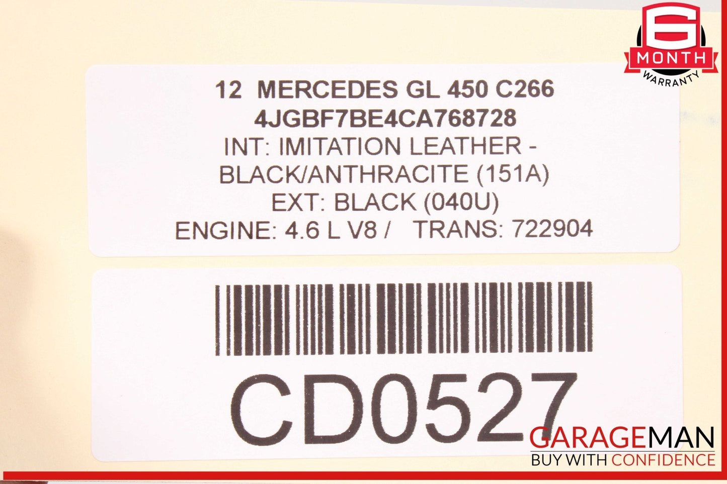 07-12 Mercedes X164 GL450 4.6L Engine Motor Block Assembly OEM 198k