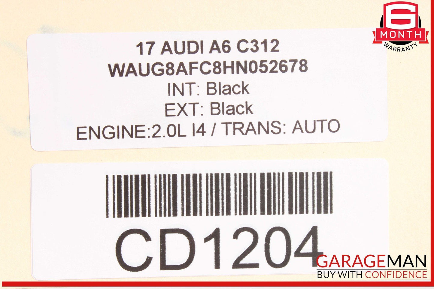 13-17 Audi A6 Quattro 2.0L Automatic Transmission Assembly OEM 168k