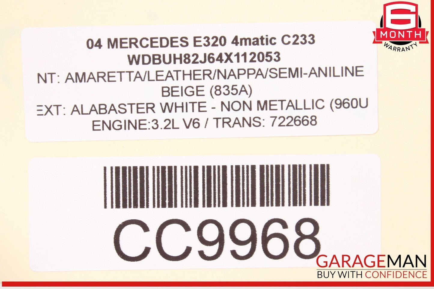 01-05 Mercedes W211 E320 4Matic Engine Motor Block Assembly OEM 146k
